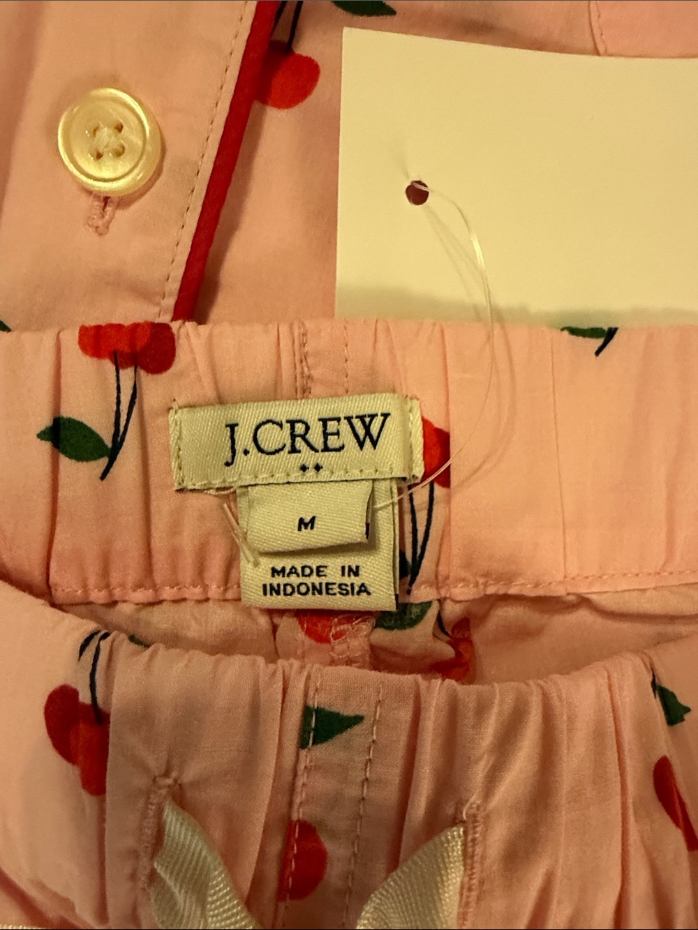 J. Crew Pink Cherry-Print Short Pajama Set - Picture 6 of 9